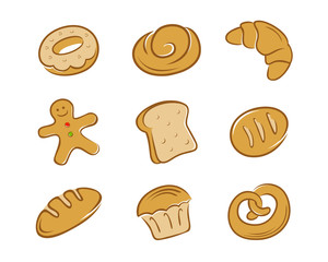 Bread set in color