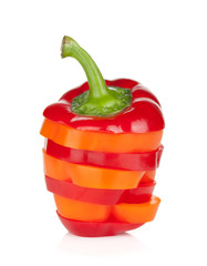 Sliced colorful bell pepper