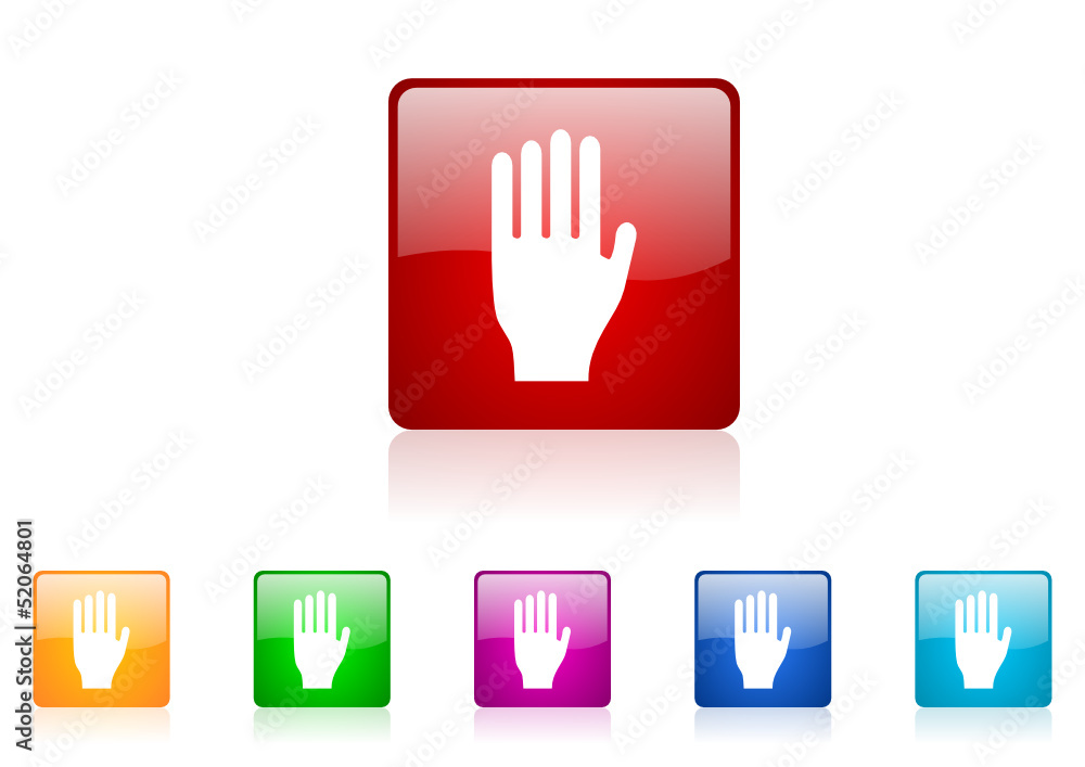 Aufkleber hand vector glossy web icon set