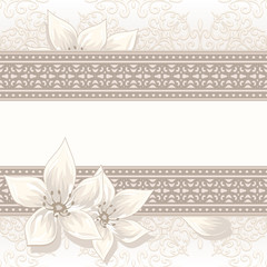 Vintage beige background with seamless borders