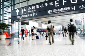 Passager à l& 39 aéroport de Shanghai Pudong