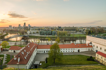 Obraz premium Lithuania in the spring. City of Vilnius in the sunset.