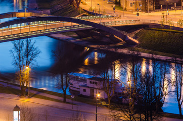 Obraz premium Vilnius, Lithuania in the evening. Mindaugas Bridge