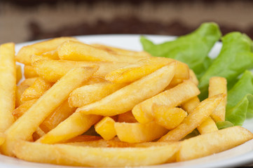 Golden potatoes fries