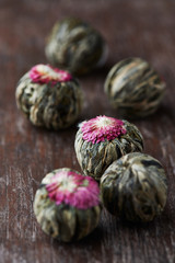 White Tea Balls with Lychee Flower