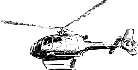 Fototapeten flying helicopter © asmakar