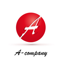 Vector 	Logo spherical letter A 3d