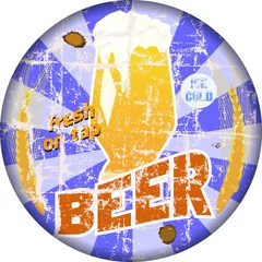Cercles muraux Poster vintage bière vintage, pub, enseigne de bar, patiné, illustration vectorielle