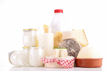 Obraz na płótnie Canvas izolowane skład produktów mlecznych