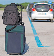 baggages and car
