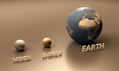 Europa the Moon and Earth