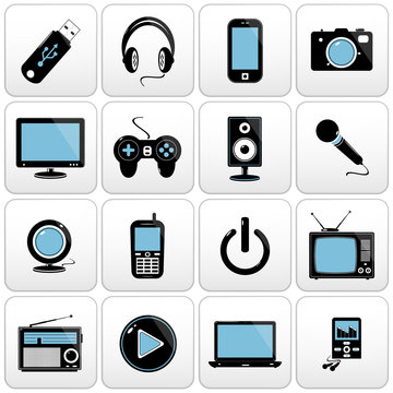 Technology web icons. Computer and electronic devices.