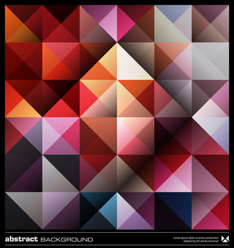 Abstract colorful triangles background. Vector.