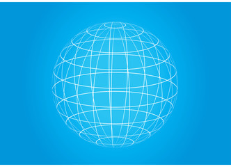 world globe icon on blue background