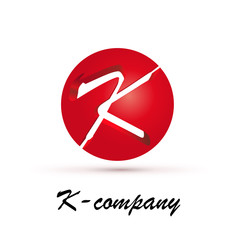 Vector Logo spherical letter K 3d