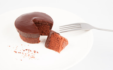 Chocolate Cake with white background