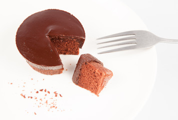 Chocolate Cake with white background
