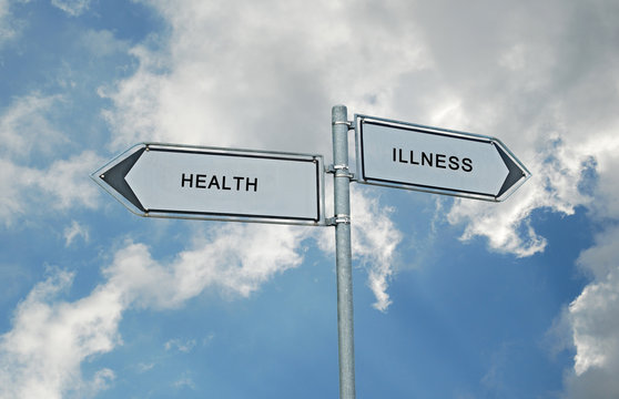 Road sign to health and illnesss