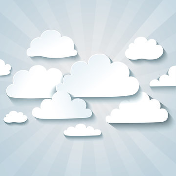 White clouds or speech bubbles for your text.