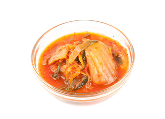 Kimchi in isolated white background