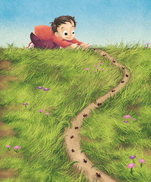 ni&ntilde;o y hormigas