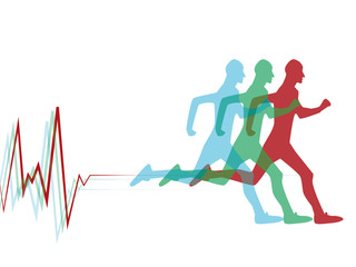 Running silhouettes, cardio