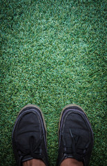 shoes in the grass