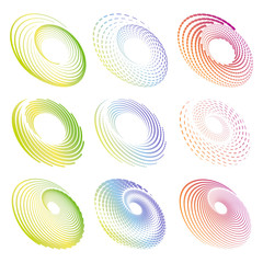 Creative design circle and round symmetric elements