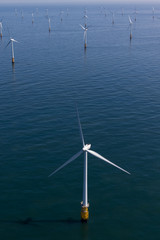 Offshore windfarm seen from the air