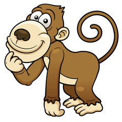 Vector illustration of Cartoon Monkey