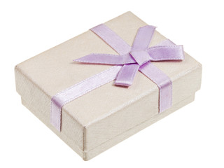 small gift box with lilac bow
