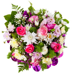 chrysanthemum and roses in flower bouquet