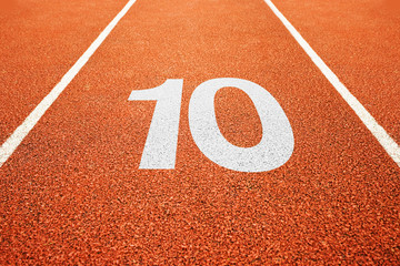 number ten on running track