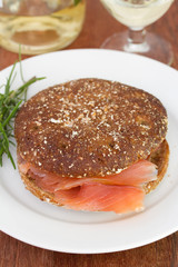sandwich with fish on the plate