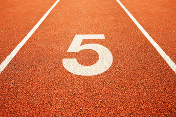 number five on running track