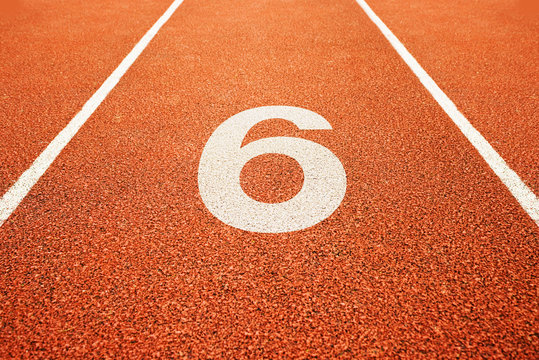 number six on running track