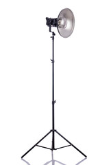 Studio light stand isolated on the white