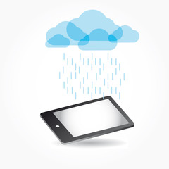 cloud app icon on mobile phone vector