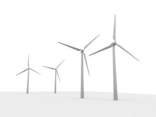 Windmills rendered isolated