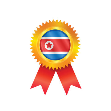 North Korea medal flag