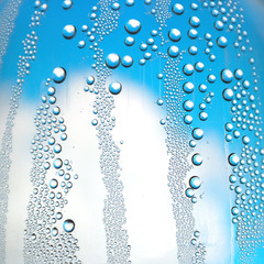 Drops of water on the glass