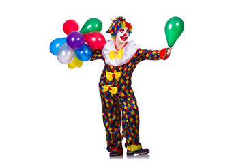 Funny clown isolated on the white