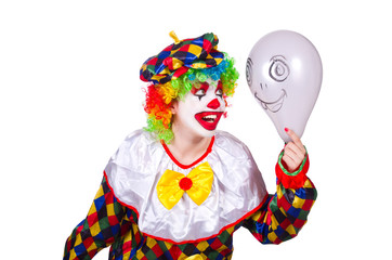 Funny clown isolated on the white