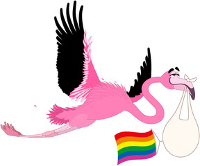 Flamingo brings gay baby