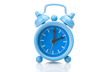 Old blue alarm clock
