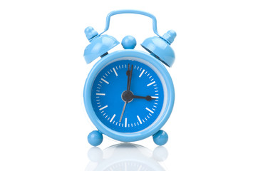 Old blue alarm clock