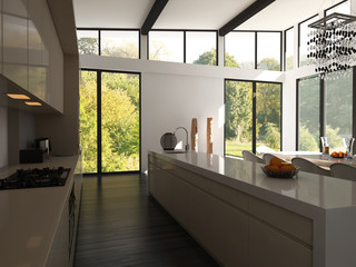 Modern Design Kitchen Interior with Bar