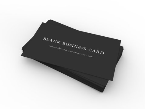 A stack of black business cards
