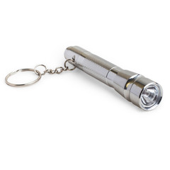 flashlight silver torch isolated on white background