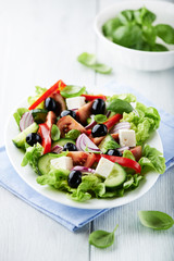 Mediterranean-style salad with feta and olives